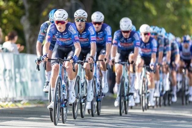 Cycling: UCI ProSeries Men s Elite 20 Sparkassen Münsterland Giro on October 3, 2026. The peloton on the Coesfelder Berg. Siebe Roesem of Alpecin Premier Tech xJRx