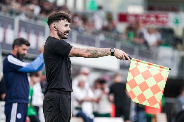 Soccer Austria Friendly Match 2025 2026 03 10 2026 SC Austria Lustenau vs. FC Schalke 04 SUN MINIMEAL Arena Lustenau, Austria Linesman Nicolas Brunner Copyright: xLUKAxKOLANOVICx