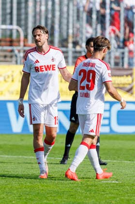 KOELN, GERMANY - OCTOBER 3, 2026: Imad Rondic (1. FC Köln, 15) and Jan Thielmann (1. FC Köln, 29) during the friendly match between FC Viktoria Köln vs. 1. FC Köln at the Sportpark Hoehenberg on October 3, 2026 in Koeln, Germany. DFL REGULATIONS PROHIBIT ANY USE OF PHOTOGRAPHS AS IMAGE SEQUENCES AND OR QUASI-VIDEO. Nordrhein-Westfalen Germany Copyright: xLeahxKohringx