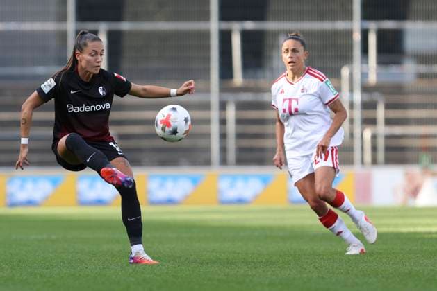 Selina Vobian of SC Freiburg in action, on the ball, making a solo run during the Women s Bundesliga match between 1 FC Köln and SC Freiburg, Franz Kremer Stadium on October 3, 2026, in Cologne, Germany. Photo by Oliver Kaelke, DeFodi Images. Selina Vobian of SC Freiburg controls the ball during the Bundesliga match between 1 FC Cologne and SC Freiburg at Franz Kremer Stadium on October 3, 2026 in Cologne, Germany. Photo by Oliver Kaelke, DeFodi Images. DFB and DFL regulations prohibit any use of photographs as image sequences and or quasi-video. Photo by Oliver Kaelke, DeFodi Images.