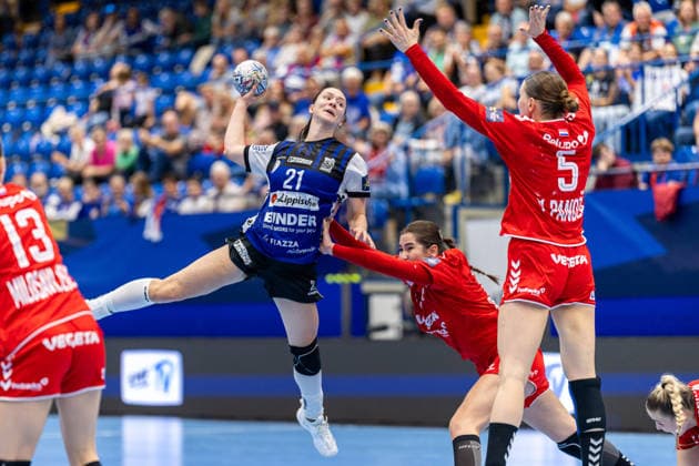 L R Nuria Bucher (HSG Blomberg Lippe), 21, Mia Brkic (HC Podravka), 11, Katarina Pandza (HC Podravka), 05 GER, HSG Blomberg Lippe vs. HC Podravka, Handball, EHF Champions League Women, Group Stage, 2026–2027 Season, October 3, 2026, Germany, HSG Blomberg Lippe vs. HC Podravka, Handball, EHF Champions League Women, Group Stage, 2026–2027 Season, October 3, 2026, Lemgo Copyright: xEibner-Pressefoto JanxRollingerx EP_JSK