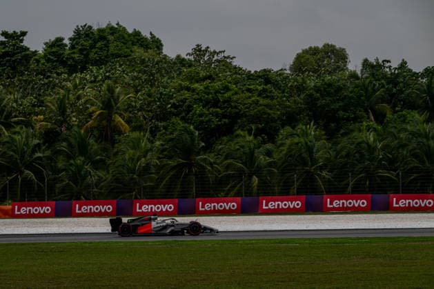 SEPANG, MALAYSIA: Nico Hulkenberg, racing for the Audi Revolut F1 Team team during the 2026 Formula 1 Bahrain Grand Prix at the Sepang International Circuit in Sepang, Malaysia