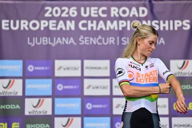 UEC 2026 Road European Championships Ljubljana 03 10 2026 LJUBLJANA, SLOVENIA - OCTOBER 03 : Vollering Demi (NED) of FDJ United - SUEZ during the podium ceremony of the Women Elite cycling road race of the 2026 UEC Road European Championships Ljubljana. An UCI Continental Championships cycling race of 130 km with start in Ljubljana and finish in Sencur on October 3, 2026 in Ljubljana, Slovenia, 03 10 2026 Ljubljana Slovenia  Copyright: xJanxDexMeuleneirx