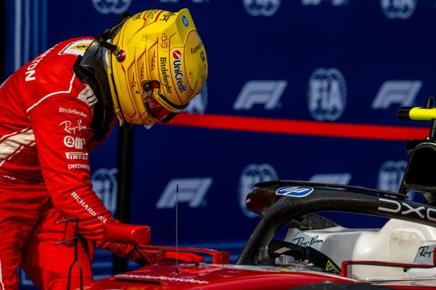 SEPANG, MALAYSIA: Lewis Hamilton, racing for the Ferrari team during the 2026 Formula 1 Bahrain Grand Prix at the Sepang International Circuit in Sepang, Malaysia