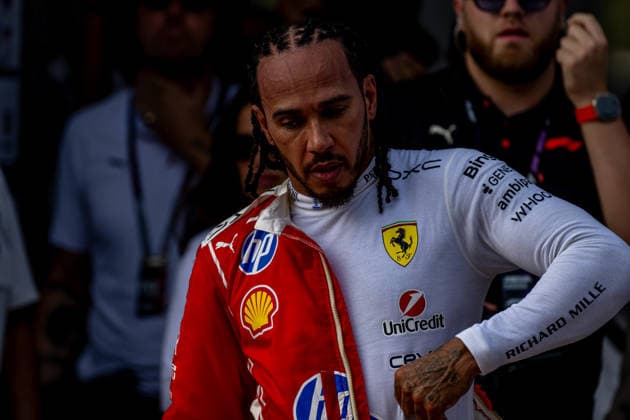 SEPANG, MALAYSIA: Lewis Hamilton, racing for the Ferrari team during the 2026 Formula 1 Bahrain Grand Prix at the Sepang International Circuit in Sepang, Malaysia