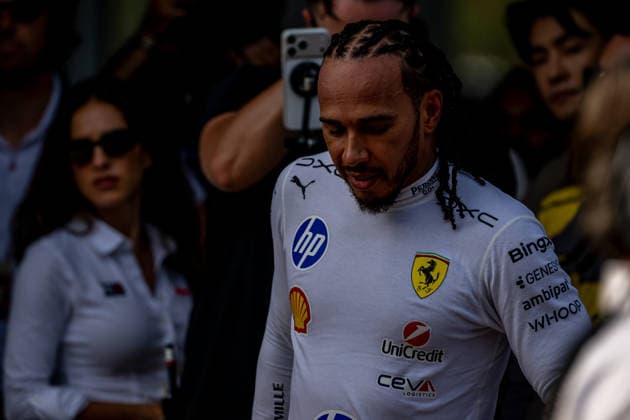 SEPANG, MALAYSIA: Lewis Hamilton, racing for the Ferrari team during the 2026 Formula 1 Bahrain Grand Prix at the Sepang International Circuit in Sepang, Malaysia