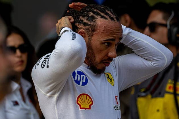 SEPANG, MALAYSIA: Lewis Hamilton, racing for the Ferrari team during the 2026 Formula 1 Bahrain Grand Prix at the Sepang International Circuit in Sepang, Malaysia