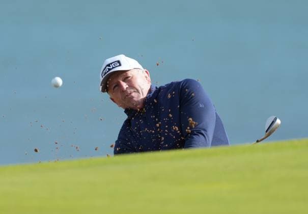 Sean Fitzpatrick plays out a green side bunker on the 4th hole Alfred Dunhill Links Championship, Round 3, Kingsbarns Golf Links, Fife, UK, Scotland - 03 Oct 2026 United Kingdom  Copyright: xStuartxWallace Shutterstockx 17183186ct