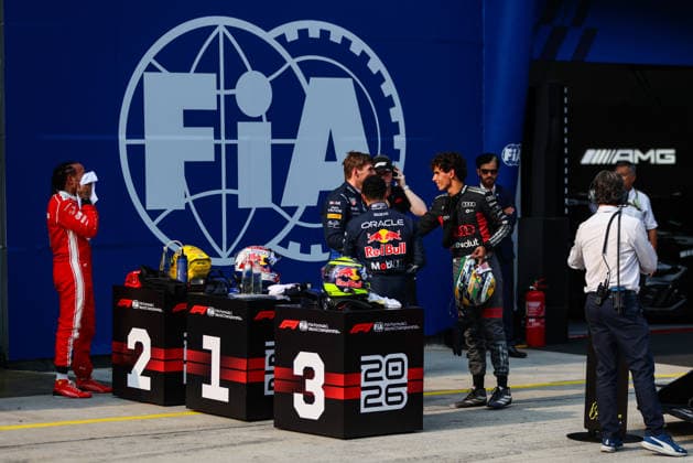 F1 - BAHRAIN GRAND PRIX IN MALAYSIA 2026 BORTOLETO Gabriel (bra), Audi F1 Team R26, VERSTAPPEN Max (nld), Red Bull Racing Ford RB22, HADJAR Isack (fra), Red Bull Racing Ford RB22, portrait during the 2026 Formula 1 Bahrain Grand Prix in Malaysia, 16th round of the 2026 Formula One World Championship, WM, Weltmeisterschaft from October 2 to 4, 2026 on the Sepang International Circuit, in Sepang, Malaysia - SepangMalaysia  Copyright: xANTONINxVINCENTx