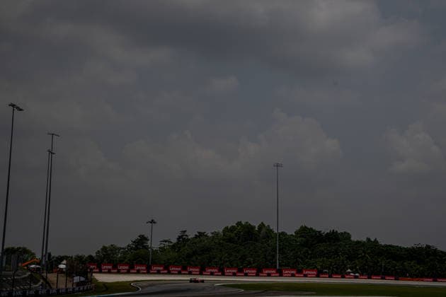 SEPANG, MALAYSIA: Lewis Hamilton, racing for the Ferrari team during the 2026 Formula 1 Bahrain Grand Prix at the Sepang International Circuit in Sepang, Malaysia