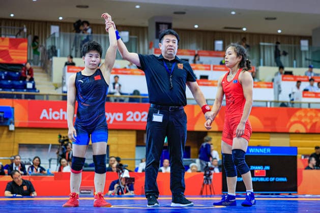 Asian Games, 53 kg Women s Weight Class: Jin Zhang (CHN) defeated Shugyla Omirbek (KAZ) by decision Copyright: xAmirrezaxAliasgarix