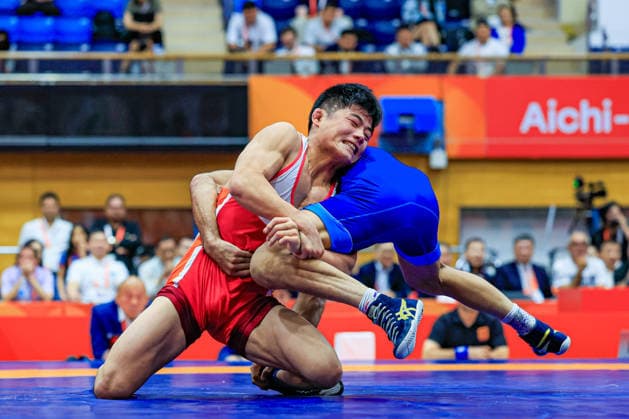 Asian Games, 57 kg Freestyle: Aman Aman (IND) def. Chongsong Han (PRK) Copyright: xAmirrezaxAliasgarix