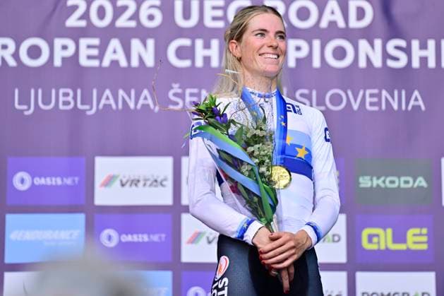 UEC 2026 Road European Championships Ljubljana 03 10 2026 LJUBLJANA, SLOVENIA - OCTOBER 03 : Vollering Demi (NED) of FDJ United - SUEZ during the podium ceremony of the Women Elite cycling road race of the 2026 UEC Road European Championships Ljubljana. An UCI Continental Championships cycling race of 130 km with start in Ljubljana and finish in Sencur on October 3, 2026 in Ljubljana, Slovenia, 03 10 2026 Ljubljana Slovenia  Copyright: xJanxDexMeuleneirx