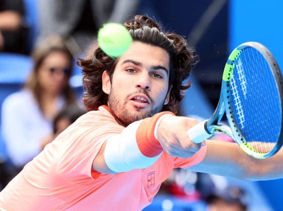 October 3, 2026, Tokyo, Japan - Carlos Alcaraz of Spain returns the ball against Matteo Arnaldi of Italy during the second round match of the Japan Open tennis championships at the Ariake Colosseum in Tokyo on Saturday, October 3, 2026. (photo by Yoshio Tsunoda AFLO) Noxthirdxpartyxsales  0868466227st YoshioxTsunodax