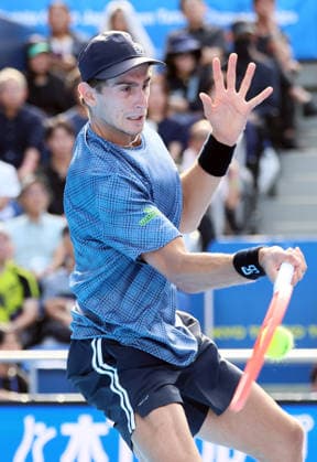 October 3, 2026, Tokyo, Japan - Matteo Arnaldi of Italy returns the ball against Carlos Alcaraz of Spain during the second round match of the Japan Open tennis championships at the Ariake Colosseum in Tokyo on Saturday, October 3, 2026. (photo by Yoshio Tsunoda AFLO) Noxthirdxpartyxsales 0868466245st YoshioxTsunodax