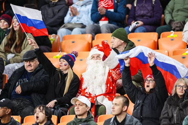 RUSSIA, YEKATERINBURG - OCTOBER 3, 2026: People attend a friendly football match between Russia and Namibia at Yekaterinburg Arena Friendlies: Russia Vs Namibia  - ZUMAt113 20261003_zaa_t113_128 Copyright: xMikhailxSinitsynx
