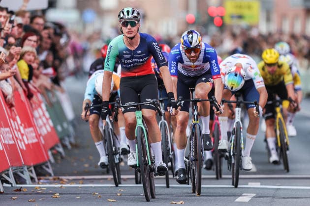 Cycling: UCI ProSeries Men s Elite 20 Sparkassen Münsterland Giro on October 3, 2026; Olav Kooij of the Decathlon CMA CGM Team wins the 2026 Münsterland Giro xJRx