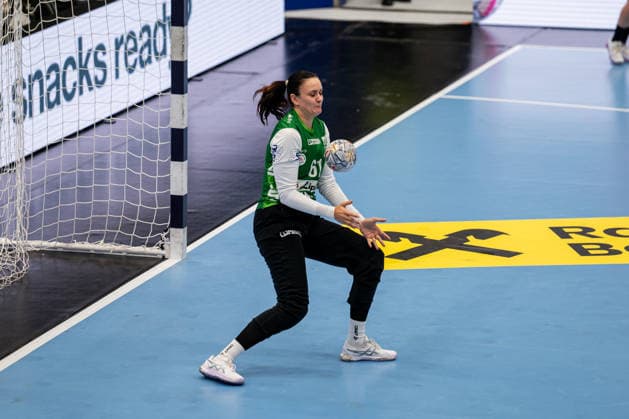 HSG Blomberg Lippe (GER) vs. HC Podravka (CRO), Handball, EHF Champions League Women, Group Stage, October 3, 2026, 2026–2027 Season, Nicole Roth (Lemgo) of HSG Blomberg Lippe, 61 during a save at the Lemgo Phoenix Contact Arena, Germany