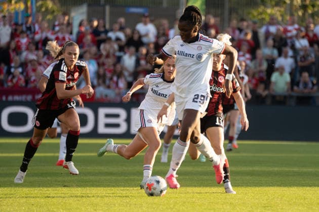 October 3, 2026, xhfmx, Soccer, Google Pixel, Women s Bundesliga, Eintracht Frankfurt vs. FC Bayern Munich, Edna Imade, FC Bayern Munich outpaces their opponents, Frankfurt am Main