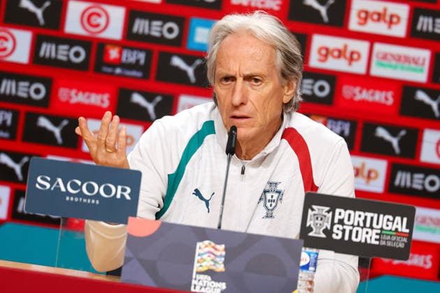 Porto, Portugal, October 3: Portugal s head coach, Jorge Jesus, during the press conference ahead of the UEFA Nations League 2026–27 League Phase Matchday 4 match between Portugal and Norway at Estádio do Dragão in Porto, Portugal Copyright: HMBxMedia JoaquimxFerreira
