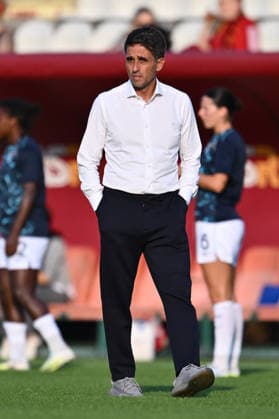 SOCCER - Women s Serie A - AS Roma vs. SS Lazio Women Photo by IPA ABACAPRESS.COM89263552 - Gianluca Grassadonia, head coach of S.S. Lazio Women, attends the Serie A Women Athora match on Matchday 2 between A.S. Roman and S.S. Lazio Women at the Tre Fontane Stadium on October 3, 2026, in Rome, Italy. Rome Italy Copyright: xIPAxSport ABACAx