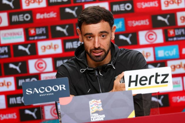 Porto, Portugal, October 3: Bruno Fernandes of Portugal during the press conference ahead of the UEFA Nations League 2026–27 League Phase Matchday 4 match between Portugal and Norway at Estádio do Dragão in Porto, Portugal Copyright: HMBxMedia JoaquimxFerreira