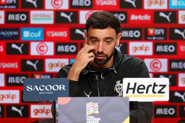 Porto, Portugal, October 3: Bruno Fernandes of Portugal during the press conference ahead of the UEFA Nations League 2026–27 League Phase Matchday 4 match between Portugal and Norway at Estádio do Dragão in Porto, Portugal Copyright: HMBxMedia JoaquimxFerreira