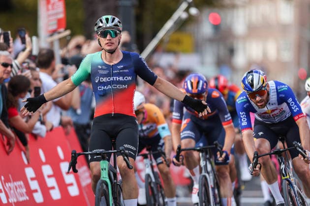 Cycling: UCI ProSeries Men s Elite 20 Sparkassen Münsterland Giro on October 3, 2026; Olav Kooij of the Decathlon CMA CGM Team wins the 2026 Münsterland Giro xJRx