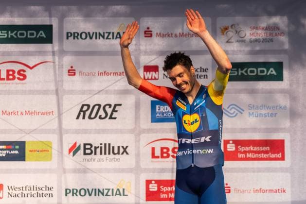 Cycling: UCI ProSeries Men s Elite 20 Sparkassen Münsterland Giro on October 3, 2026—Maximilian Richard Walscheid of Lidl Trek is honored xJRx