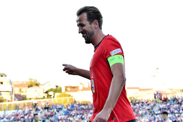 RIJEKA, CROATIA - OCTOBER 03: Harry Kane of England celebrate score during the UEFA Nations League, League A Group A3, match between Croatia and England at Stadion Rujevica, Rijeka on October 03, 2026 in Rijeka, Croatia. (Photo by Natasa Kupljenik Sports Press Photo). Copyright: xNatasaxKupljenikx xSPPx Sportspressphoto_SPR244574