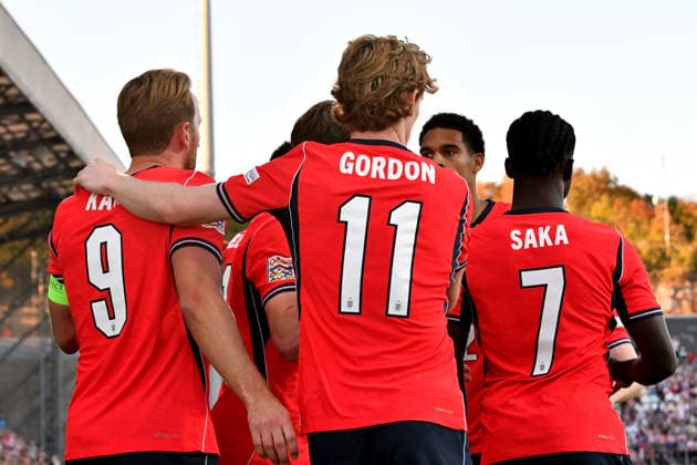 RIJEKA, CROATIA - OCTOBER 03: England celebrate score during the UEFA Nations League, League A Group A3, match between Croatia and England at Stadion Rujevica, Rijeka on October 03, 2026 in Rijeka, Croatia. (Photo by Natasa Kupljenik Sports Press Photo). Copyright: xNatasaxKupljenikx xSPPx Sportspressphoto_SPR244580