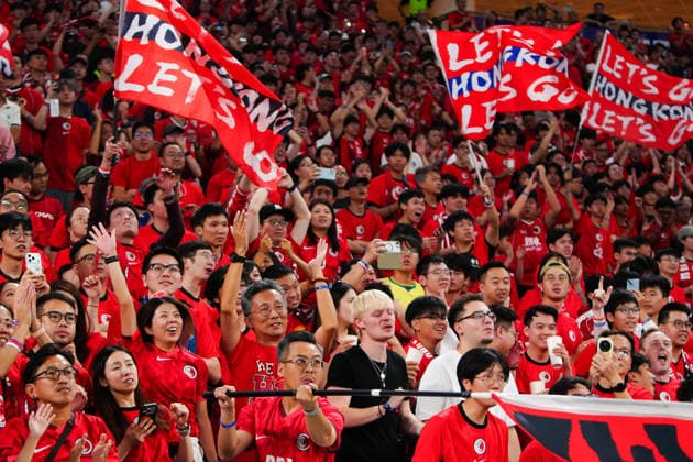 HONG KONG-SPORTS ASEAN-CUP Hong Kong, China supporters cheer for their team during the FIFA ASEAN Challenge Cup final against Cambodia at Kai Tak Stadium in Hong Kong on October 3, 2026. (Photo by Zulu Lo TMHK via Nexpher Images) Hong Kong
