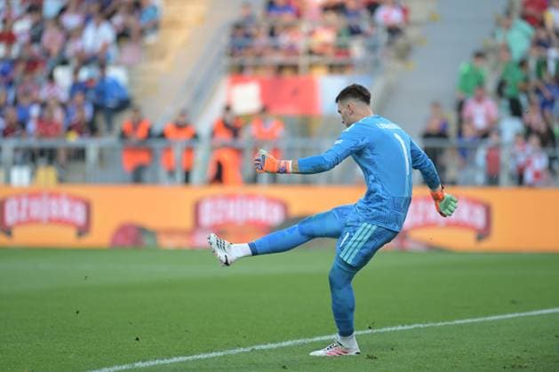 UEFA Nations League League A, Group C, Round 3, 2026–27, soccer match between Croatia and England, Dean Sculac Rujevica Stadium, Rijeka, Croatia, October 3, 2026: Dominik Livakovic of Croatia is seen in action during the UEFA Nations League League A, Group C, Round 3, 2026–27, soccer match between Croatia and England at Dean Sculac Rujevica Stadium in Rijeka, Croatia, October 3, 2026 Copyright: xBEAUTIFULxSPORTS Stanusicx