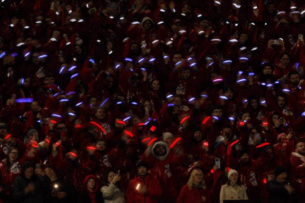 RUSSIA, YEKATERINBURG - OCTOBER 3, 2026: People attend a friendly football match between Russia and Namibia at Yekaterinburg Arena. Mikhail Sinitsyn TASS  98728981