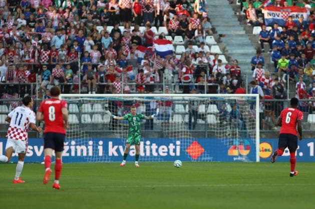 Rijeka, Croatia, 3rd October 2026. UEFA Nations League. Matchday 3, Group A3. Croatia v England at Rujevica, Rijeka. Jordan PICKFORD (1) at goal Croatia v England, UEFA Nations League. 