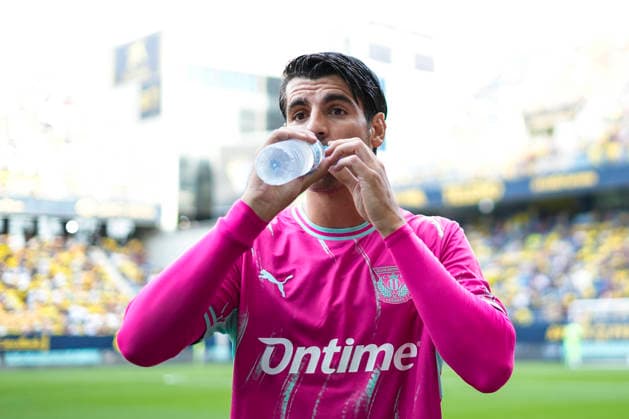 October 3, 2026, Cadiz, Cadiz, Spain: Alvaro Morata of CD Leganes drinks water during the Spanish league, LaLiga Hypermotion, football match played between Cadiz CF and CD Leganes at JP Financial stadium on October 3, 2026, in Cadiz, Spain. Cadiz Spain - ZUMAa181 20261003_zaa_a181_020 Copyright: xJoaquinxCorcherox