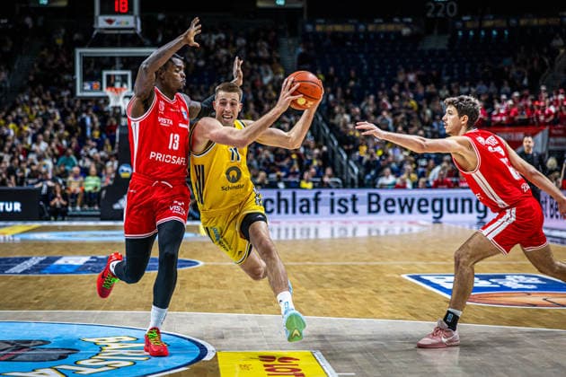 Basketball Berlin, October 3, 2026; 2026–2027 Season; EasyCredit BBL 1 Bundesliga Men s Division; Alba Berlin, BMA365, Bamberg Baskets; Joe Wieskamp (Alba Berlin, No. 11), Trevon Scott (Bamberg, No. 13)