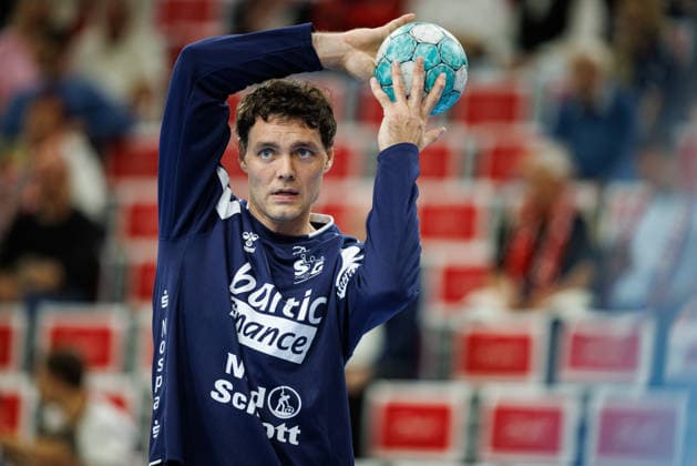 Opel HBL SG Flensburg Handewitt vs. FRISCH AUF Göppingen, October 3, 2026, Niclas Kirkelokke, No. 05, SG Flensburg Handewitt during warm-ups for the Opel HBL match between SG Flensburg Handewitt and FRISCH AUF Göppingen at the GGW Arena on October 3, 2026 Copyright: xBEAUTIFULxSPORTS MarioxM.xKobergx