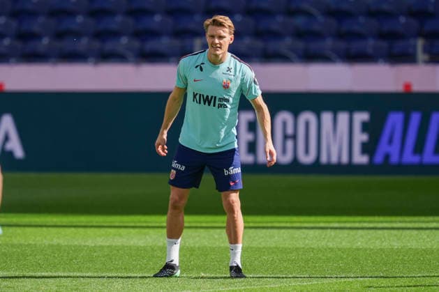 Soccer, Nations League: Portugal vs. Norway; Nations League: Porto, Portugal, October 3, 2026. Norway s Martin Ødegaard during training at Estádio do Dragão the day before the match against Portugal. Photo by Lise Aserud, NTB, Porto, Portugal. EDITORIAL USE ONLY. RESTRICTED USE FOR BETTING COMPANIES.  Copyright: xLisexAserudx xNTBx