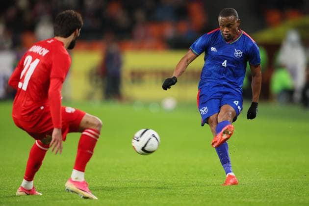 Russia Soccer Friendly Russia - Namibia 9256947 03.10.2026 Russia s Arsen Adamov and Namibia s Riaan Hanamub struggle for a ball during the friendly soccer match between Russia and Namibia at Yekaterinburg Arena in Yekaterinburg, Russia. Alexei Kolchin Sputnik Yekaterinburg Sverdlovsk Oblast Region Russia Copyright: xAlexeixKolchinx