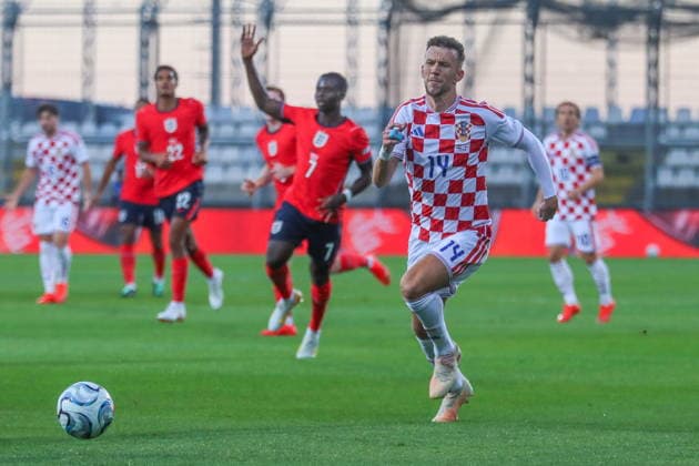 Rijeka 03.10.2026. PIlka nozna UEFA Liga Narodow sezon 2026 2027 kolejka 3 mecz: Chorwacja - Anglia --- Football UEFA Nations League season 2026 2027 round 3 match: Croatia - England nz Ivan Perisic Fot. Kacper Staniec NEWSPIX.PL --- newspix.pl POLAND OUT!