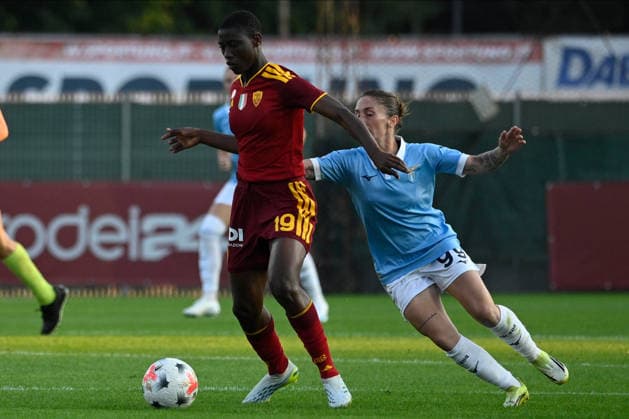 IPA89266255 - Shukurat Damilola Oladipo of A.S. Roma Femminile and Noemi Visentin of S.S. Lazio during the Serie A Women s match between A.S. Roma Femminile and Lazio Women at Tre Fontane Stadium in Rome on October 3, 2026.  Copyright: xMarioxQuartapelle IPAxSportx xx IPA89266255