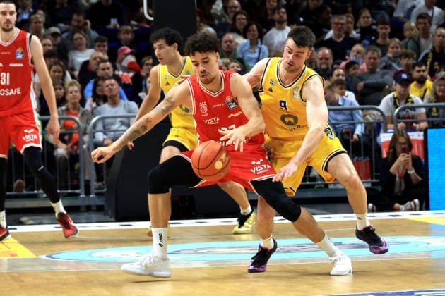 October 3, 2026, Germany, GER, DEU, Basketball, 1st Bundesliga, Day 1, 2026–2027 Season, Berlin, ALBA Berlin vs. Bamberg, JONAS MATTISSECK (ALBA Berlin 9), Joshua Obiesie (Bamberg 77), nordphoto GmbH, Engler Berlin, Uber Arena Berlin, Germany Copyright: xNordphotox xEnglerx