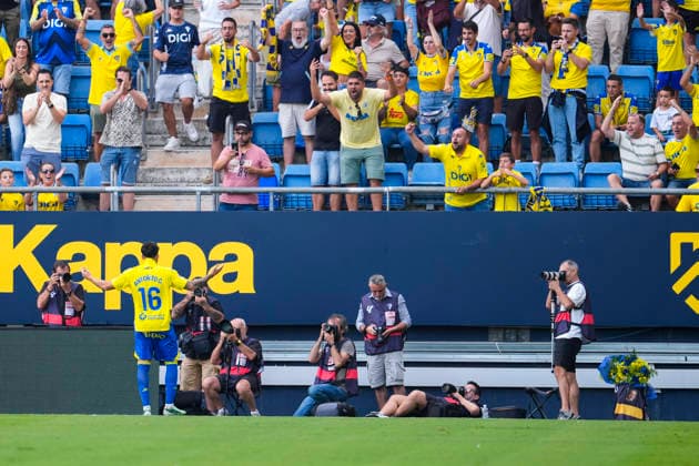 October 3, 2026, Cadiz, Cadiz, Spain: Antonito Cordero of Cadiz CF celebrates after scoring his team s first goal during the Spanish league, LaLiga Hypermotion, football match played between Cadiz CF and CD Leganes at JP Financial stadium on October 3, 2026, in Cadiz, Spain. Cadiz CF V CD Leganes - LaLiga Hypermotion - ZUMAa181 20261003_zaa_a181_028 Copyright: xJoaquinxCorcherox