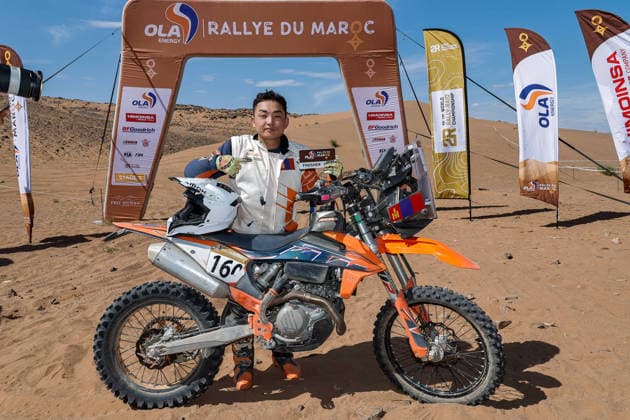 W2RC - RALLYE DU MAROC 2026 160 PUREVDORJ Murun (mgl), Xraids Experience, KTM EXC F, FIM W2RC, Rally 3, action Finisher podium, portrait during the Stage 5 of the Rallye du Maroc 2026, 4th round of the 2026 WR2C Championship from October 3, 2026 around Zagora, Morocco - AgadirMorocco Copyright: xPauloxMariax