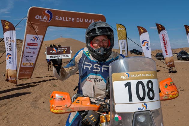 W2RC - RALLYE DU MAROC 2026 108 FLITER Richard (bra), BAS World KTM Team, KTM 450 Rally Factory Replica, FIM W2RC, Rally 2, action Finisher podium, portrait during the Stage 5 of the Rallye du Maroc 2026, 4th round of the 2026 WR2C Championship from October 3, 2026 around Zagora, Morocco - AgadirMorocco Copyright: xPauloxMariax