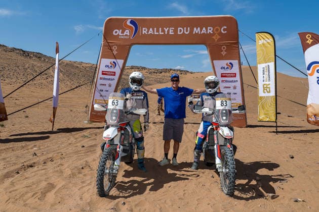 W2RC - RALLYE DU MAROC 2026 63 HUCHER Guillaume (fra), RS Concept, GasGas 450 Rally Factory Replica, FIM W2RC, Rally 2, action, 83 DAGOMMER Wilfried (fra), Team RS Concept, GasGas 450 Rally Factory Replica, FIM W2RC, Rally 2, action Finisher podium, portrait during the Stage 5 of the Rallye du Maroc 2026, 4th round of the 2026 WR2C Championship from October 3, 2026 around Zagora, Morocco - AgadirMorocco  Copyright: xPauloxMariax
