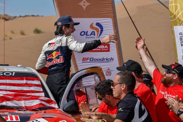 W2RC - RALLYE DU MAROC 2026 QUINTERO Seth (usa), Toyota Hilux GR, Toyota Gazoo Racing W2RC, FIA W2RC, ULT T1+, action, portrait Finisher podium, portrait during the Stage 5 of the Rallye du Maroc 2026, 4th round of the 2026 WR2C Championship from October 3, 2026 around Zagora, Morocco - AgadirMorocco  Copyright: xPauloxMariax