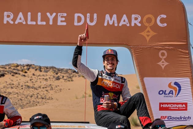 W2RC - RALLYE DU MAROC 2026 QUINTERO Seth (usa), Toyota Hilux GR, Toyota Gazoo Racing W2RC, FIA W2RC, ULT T1+, action, portrait Finisher podium, portrait during the Stage 5 of the Rallye du Maroc 2026, 4th round of the 2026 WR2C Championship from October 3, 2026 around Zagora, Morocco - AgadirMorocco  Copyright: xPauloxMariax