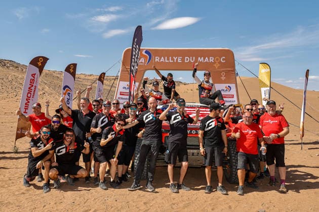 W2RC - RALLYE DU MAROC 2026 203 QUINTERO Seth (usa), SHORT Andrew (usa), Toyota Hilux GR, Toyota Gazoo Racing W2RC, FIA W2RC, ULT T1+, action Finisher podium, portrait during the Stage 5 of the Rallye du Maroc 2026, 4th round of the 2026 WR2C Championship from October 3, 2026 around Zagora, Morocco - AgadirMorocco  Copyright: xPauloxMariax